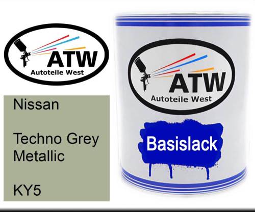 Nissan, Techno Grey Metallic, KY5: 1L Lackdose, von ATW Autoteile West.